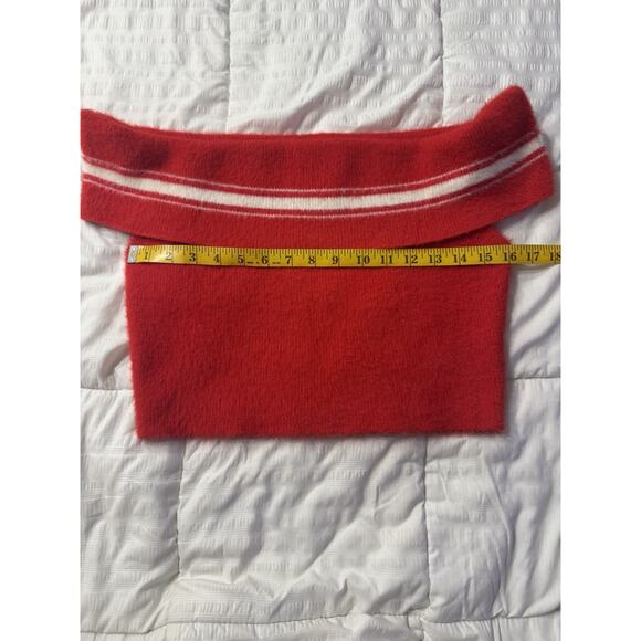 Forever 21 Sweater Knit Off The Shoulder top Red Y2K 90s Women's 1X - Picture 4 of 5